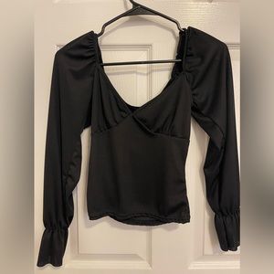 Boohoo black long sleeve top